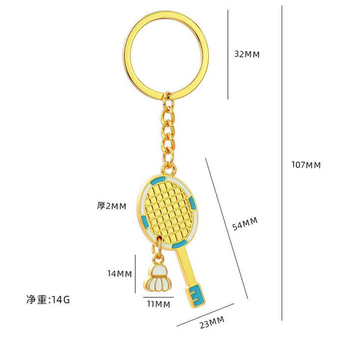 Wholesale Pickleball metal keychain car keychain pendant cultural and creative pickleball mini pickleball small gift