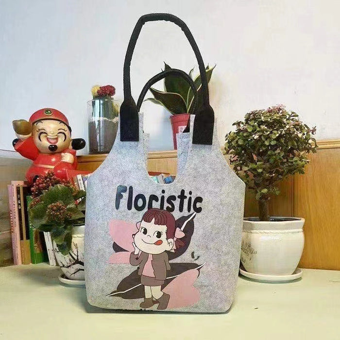 Wholesale Large capacity cartoon portable felt student handbag handbag super cute rabbit