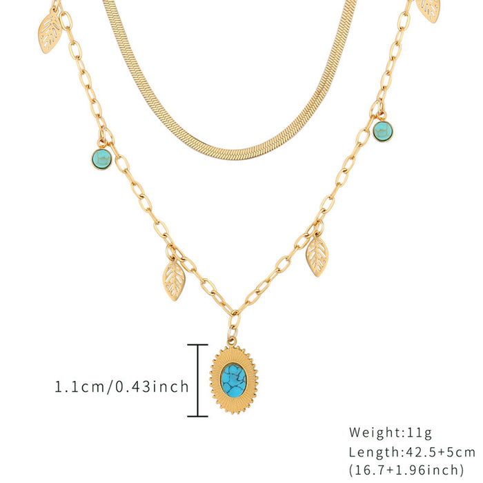 Wholesale 2pcs Luxury Beaded Jewelry Turquoise Necklace