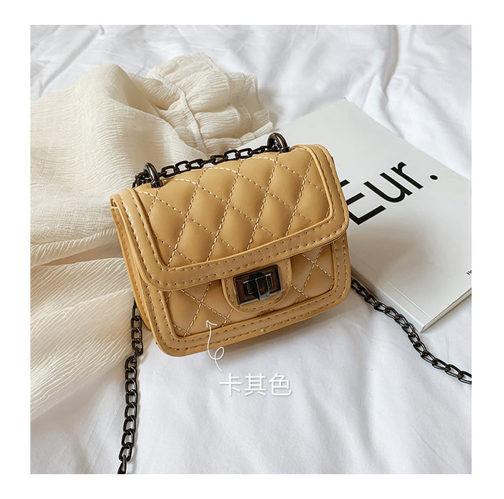 Wholesale Mini diamond grid shoulder crossbody bag, fashionable chain, loose change accessories