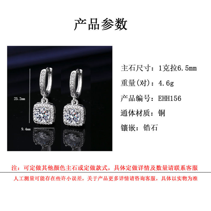 Wholesale Fashionable silver earrings for women, zircon ear clasps, earrings, pendants