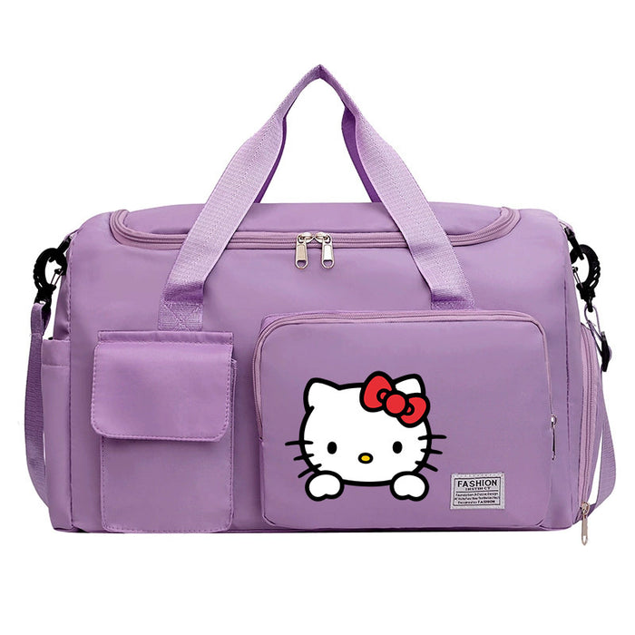 Wholesale  Cartoon Printed Fitness Bag with Shoe Storage Large Capacity Duffel Bag