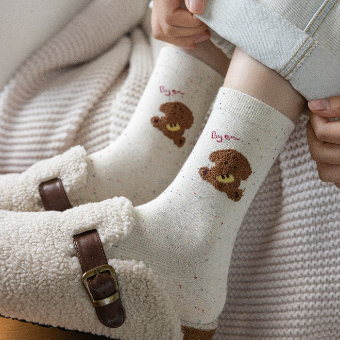 Wholesale Cute cartoon small animal cotton socks, mid tube socks