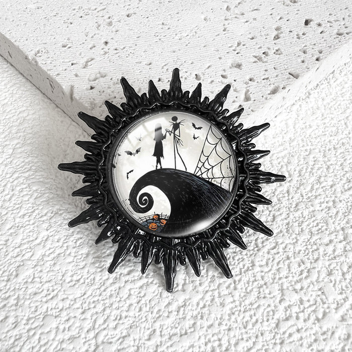 Wholesale  series Christmas night e swimming Black Time gem metal brooch  Black Devil badge