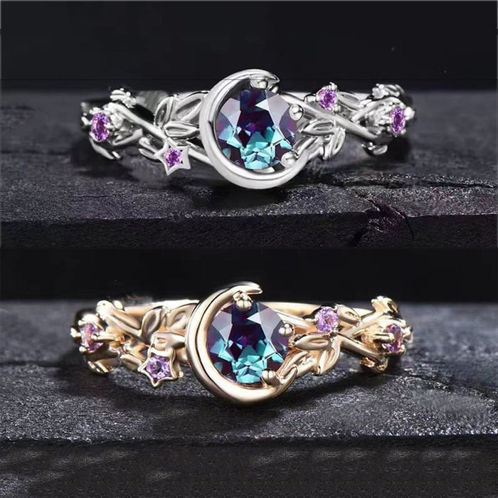 Wholesale Colorful Zircon Crystal Women's Fashion Handmade Silver Gold Ring