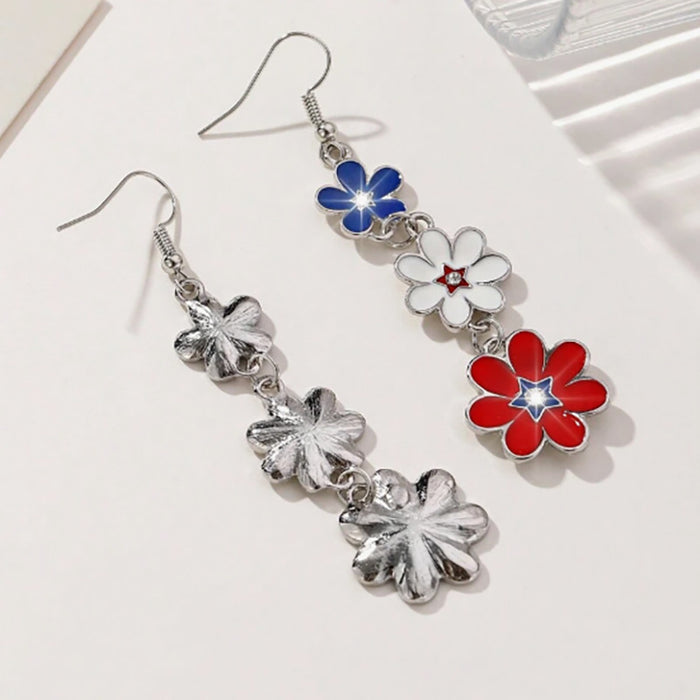 Wholesale New Multi colored Flower Drip Oil Earrings Fashion and Creative Festival