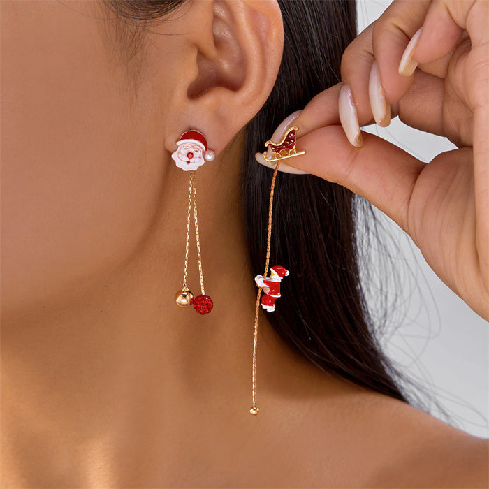 Wholesale Stylish Christmas Tassel Earrings Alloy Elk Design Party Jewelry Gift