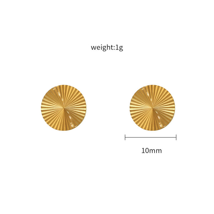 Wholesale Fan-Shaped Earrings  Geometric Titanium Steel Earrings