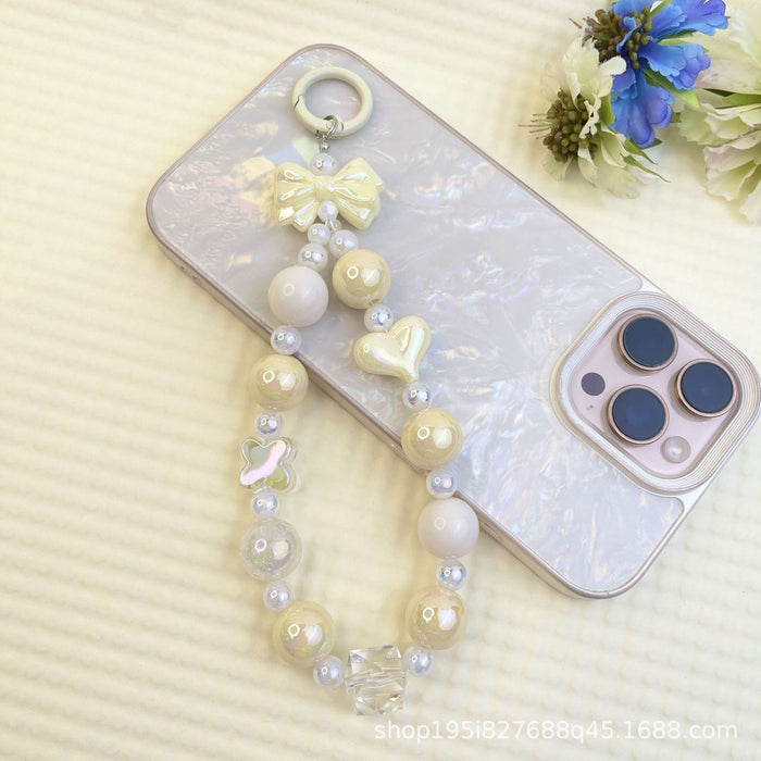 Wholesale Flocking sitting funny colorful beaded mobile phone chain keychain bag doll pendant accessories