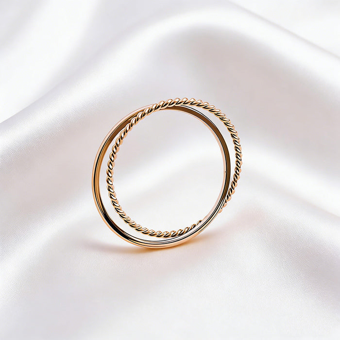 Wholesale Titanium Steel Twist Rings Plain Double Ring