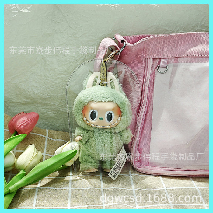 Wholesale plush pendant pvc transparent dust bag mini raincoat protective cover
