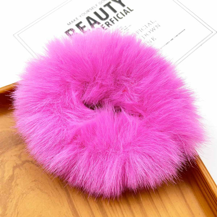 Wholesale 10pcs Simple f hair tie solid color fuzzy Hair Scrunchies