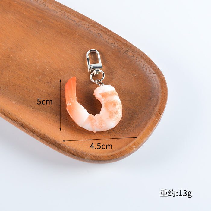 Wholesale PVC Simulated Food Pendants Shrimp Braised Pork Vegetable Charms DIY Keychain Parts Decorative Bag Charm Gift MOQ≥2