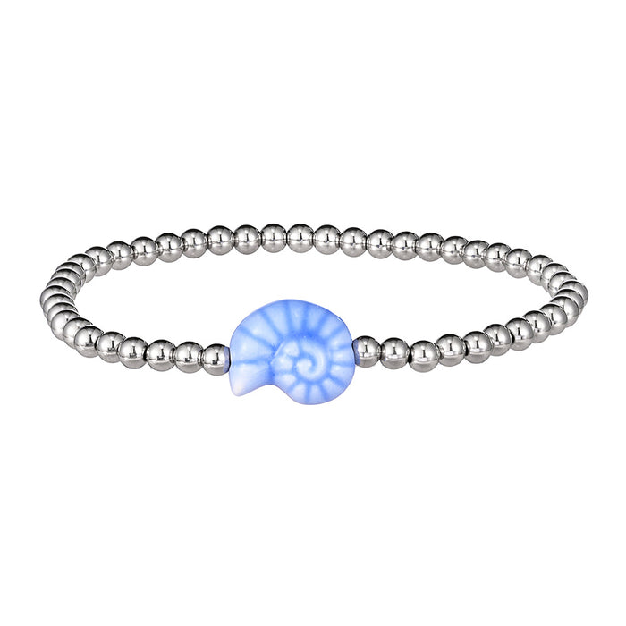 Wholesale Swimming wearable mini bracelet accessory ceramic conch animal turtle titanium steel non fading bracelet