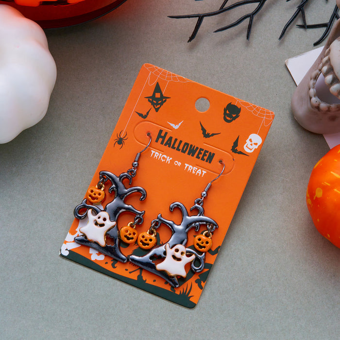 Wholesale Stylish Earrings Set Pumpkin Cat Ghost Alloy Jewelry Accessory