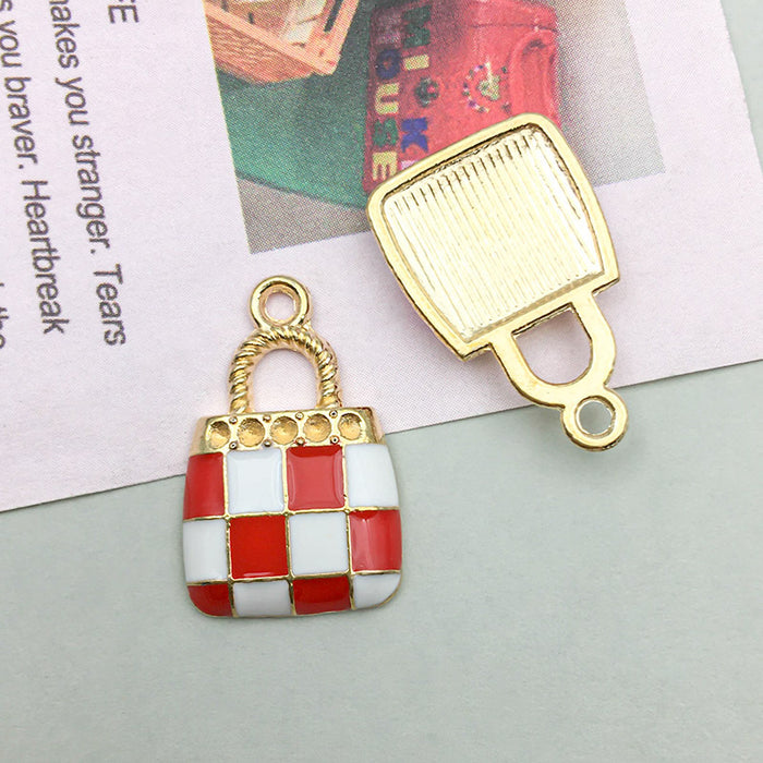 Wholesale DIY Red Oil-Drip Alloy Charms