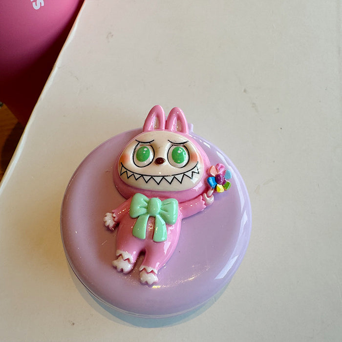 Wholesale Cartoon Monster Folding Mirror Children' s Portable Comb Dual-Use Mini Air Cushion Comb Cosmetic Mirror