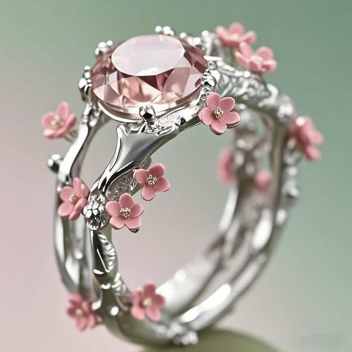 Wholesale Pink Floral Fashion Women's Rings