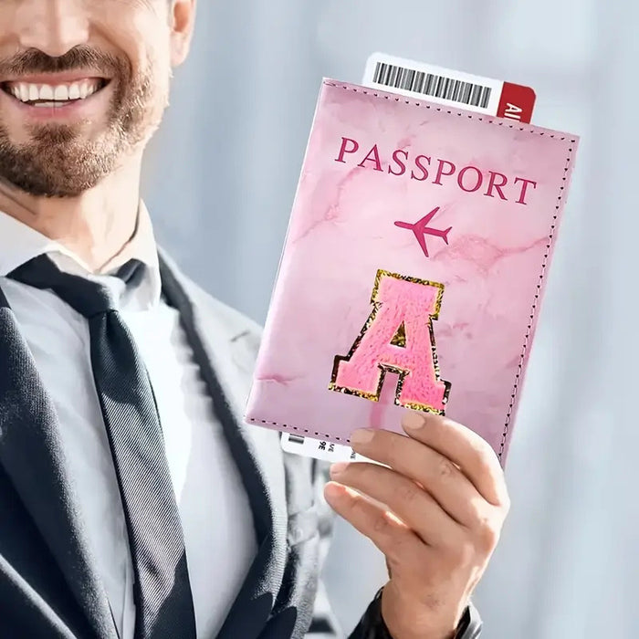 Wholesale Trendy Monogram Passport Cover Initial PU Leather Travel Wallet Unisex Boutique Card Holder