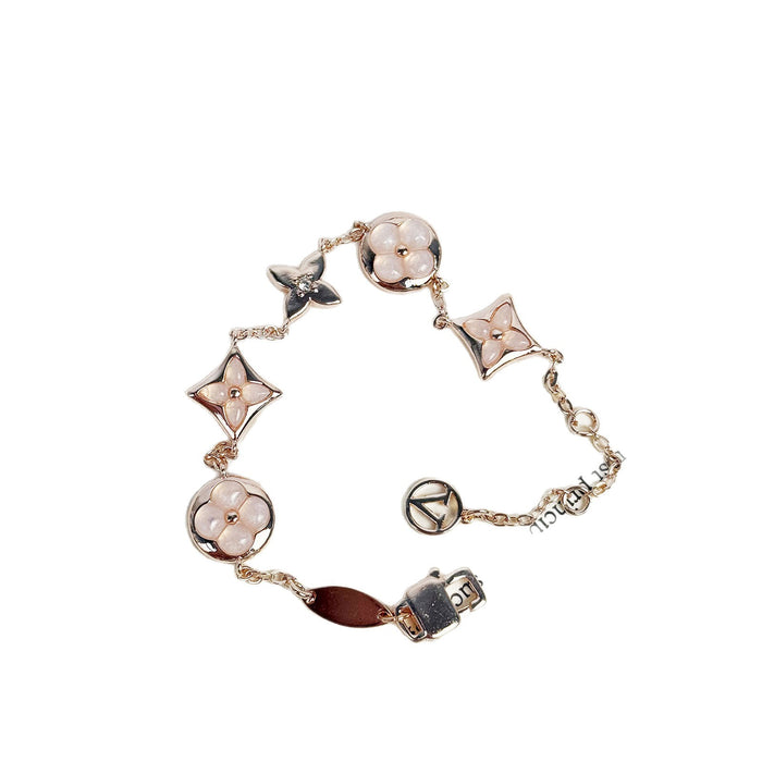 Wholesale Thickly plated 18k rose gold clover and mother-of-pearl bracelet