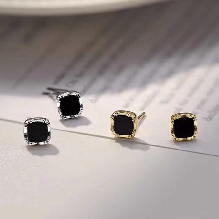 Wholesale Black Geometric Square Fragrant Style Exquisite Earrings Elegant Earrings