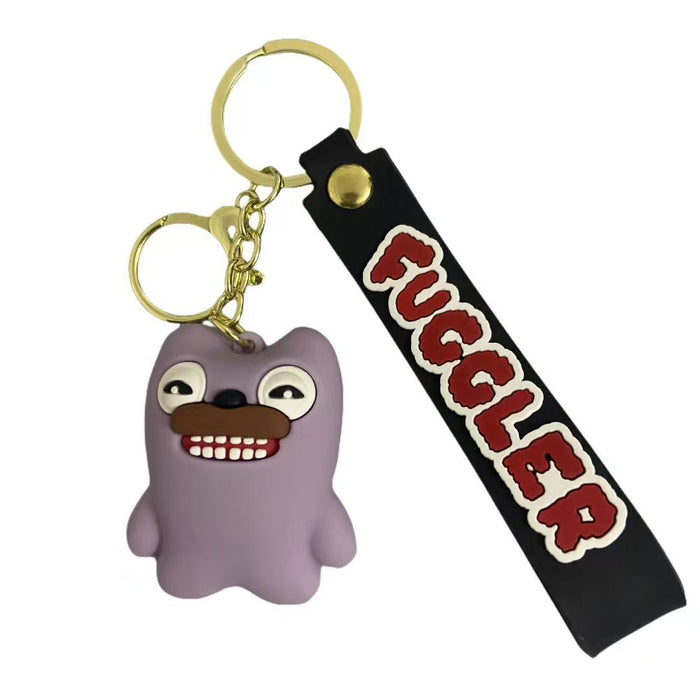 Wholesale Cute Monster Doll PVC Soft Rubber Tooth Treasure Ugly Cute Funny Keychain Blind Box Accessories