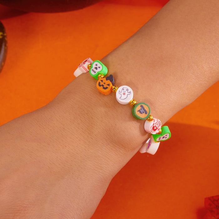 Wholesale  Pumpkin Ghost Cat Pumpkin Skull Contrasting Color Soft y Bracelet