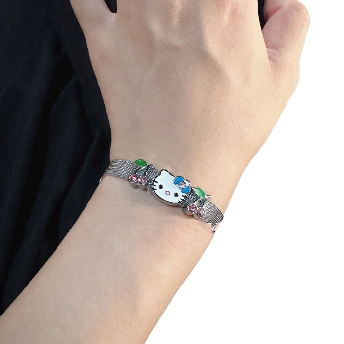 Wholesale Cartoon Cat Cherry Charm Couple Bracelet Fashion Jewelry Gift