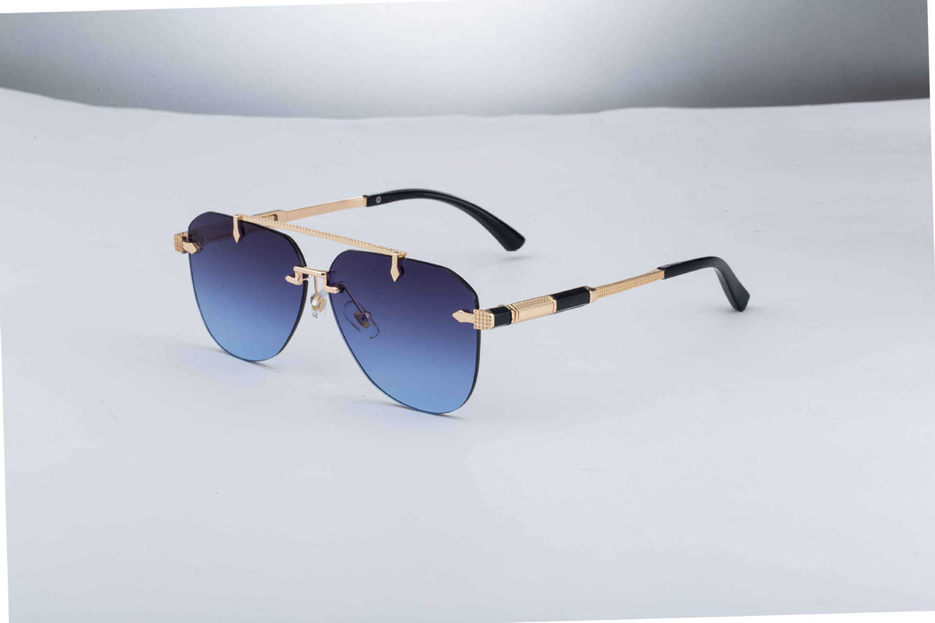 Wholesale New Fashionable Frameless Sunglasses with Personalized and Trendy Double Beam Sunscreen Sunglasses