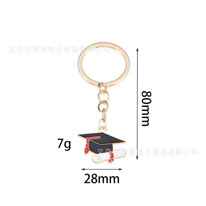 Wholesale key chain doctor cap graduation season alloy key chain student souvenir bag pendant