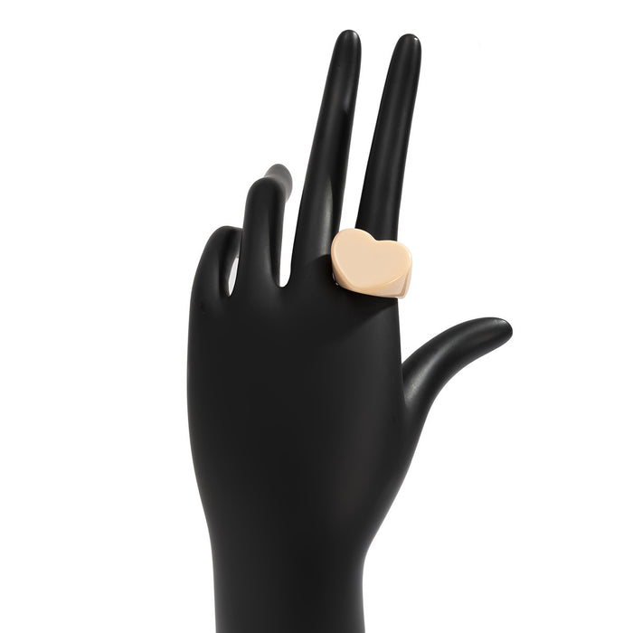 Wholesale  Heart-shaped Candy-colored Wide-brimmed Finger Ring