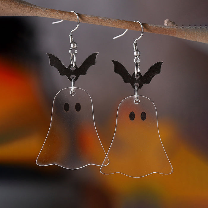 Wholesale  Bat Ghost Splicing Pendant Earrings Acrylic Double-Sided Earrings  Earrings