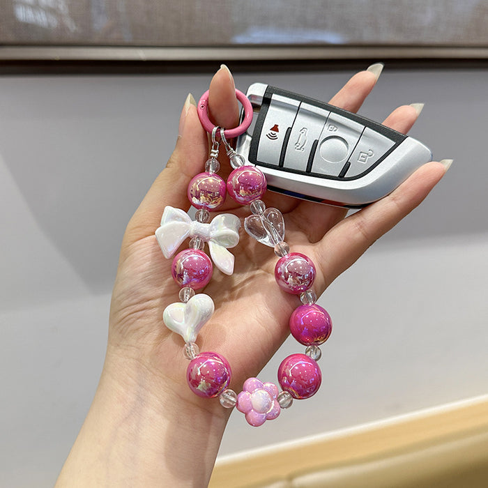 Wholesale Bow, love, bead, chain, cute and fashionable bag decoration, phone case hanging chain