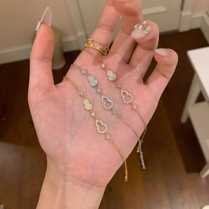 Wholesale Double Gourd Bracelet Women's Simple Niche Diamond Ins Style Bracelet
