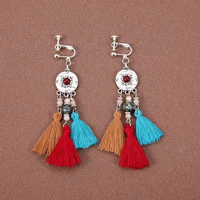 Wholesale Alloy Bohemian Retro Ethnic Style Su Long Earrings JDC-ES-Gumi003