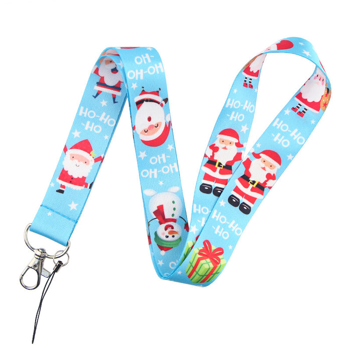 Wholesale 3 pcs  Double-sided printed polyester long rope webbing hard case protective case keychain