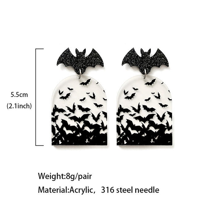 Wholesale Bat Acrylic Earrings Dark Style Jewelry Accessory