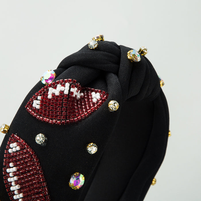 Wholesale Hand-ed headband with rhinestones and pearls