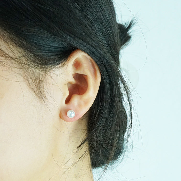 Wholesale Stainless steel pearl stud earrings for women