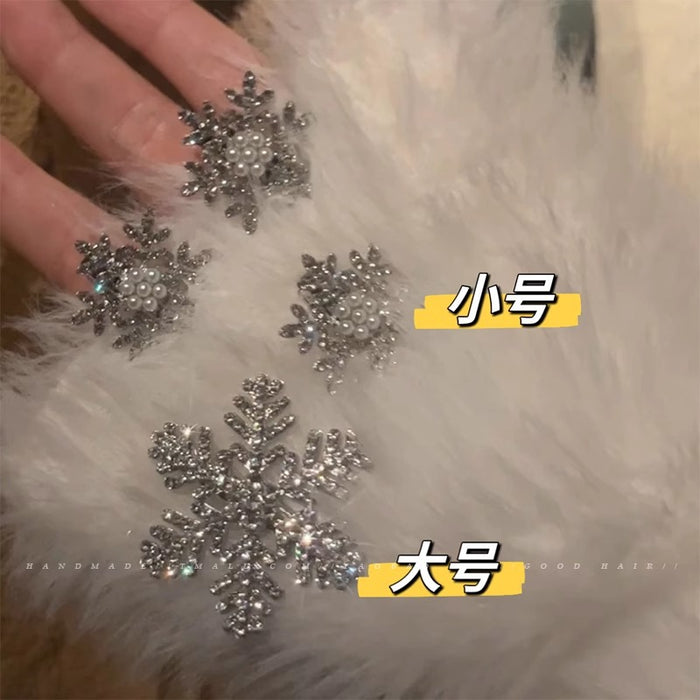 Wholesale Flash diamond snowflake hairpin side clip duckbill clip