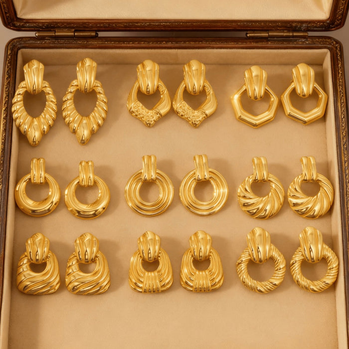 Wholesale Retro Metal Geometric Earrings Accessible  Women's Jewelry