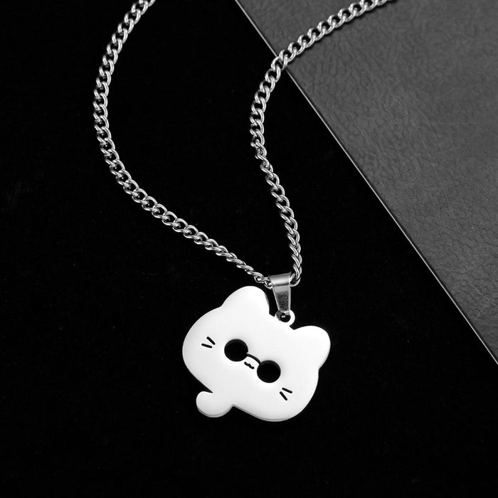 Wholesale Cute Cat Stainless Steel Necklace JDC-NE-Xinx006