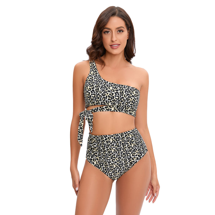 Wholesale Bikini swimsuit leopard print strap split swimsuit
