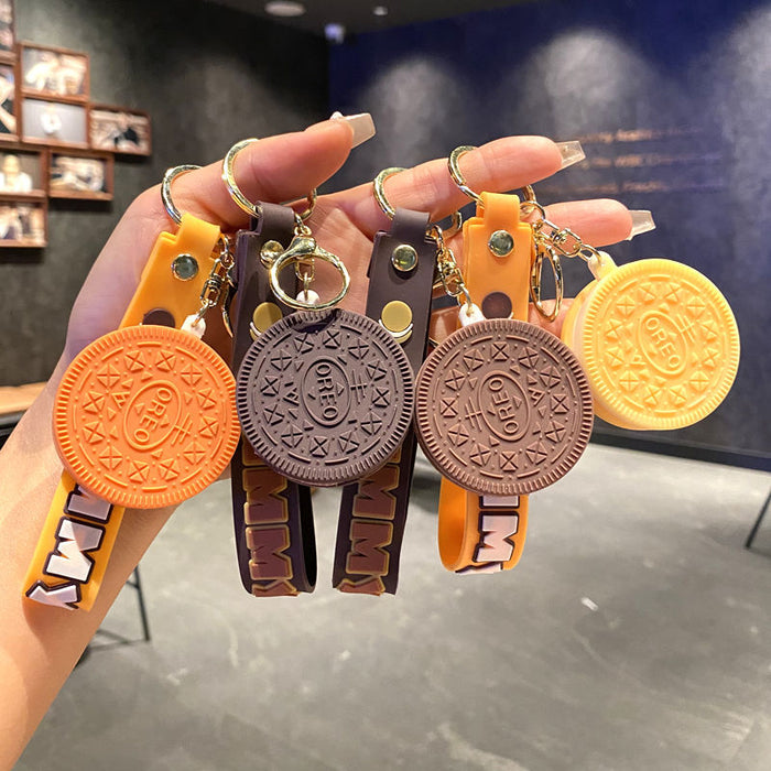 Wholesale Biscuit keychain school bag pendant cute creative couple bag pendant