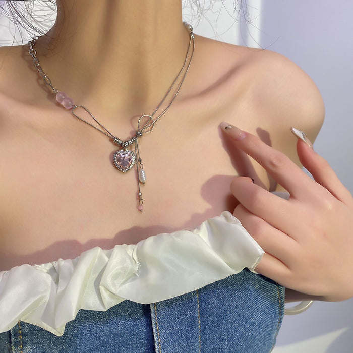 Wholesale Irregular Brooch Moonstone ing Necklace Clavicle Chain