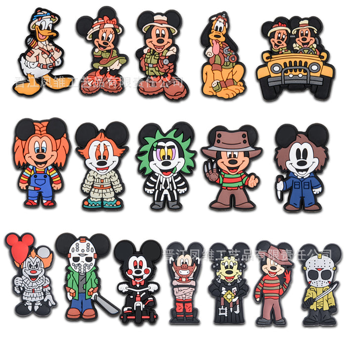 Wholesale 50pcs  Shoes Charms shoe buckle cartoon character decoration accessories