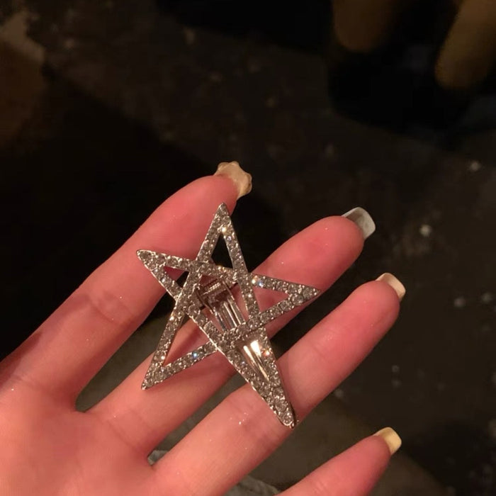 Wholesale Hollow hair clip, edge clip, bangs clip, metal pentagram hair clip