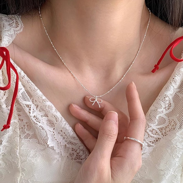 Wholesale  S925 Sterling Silver Butterfly Necklace Gift Female Niche Personalized Pendant