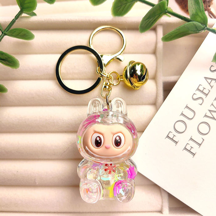Wholesale Creative oil-filled quicksand bottles keychain