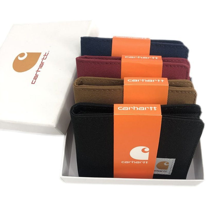 Wholesale wallet card holder coin purse two fold short canvas